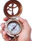 Handcrafted Brass Pocket Sundial   Compass   Steampunk Accessory And Nautical