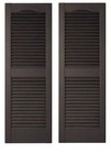 Severe Weather Exterior Shutters Pair Black 15  X 71  Louvered Panel Vinyl