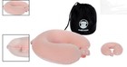 Soft Pink Memory Foam Neck Pillow For Airplane   Car Travel - Adjustable Support