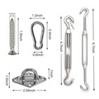 Sun Shade Sail Hardware Kit  6 Inch Stainless Steel Silver