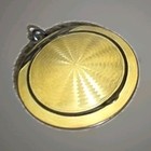 Antique Art Deco Canary Yellow Guilloche Enamel Compact Sunburst