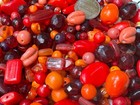 Vintage Reds Oranges Quarter Pound Glass Beads Mix