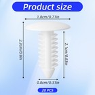 Dopenspi 20 Pcs Nylon License Plate Plugs For Holes  White Bumper Plugs    