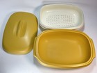 Vintage 1970 s 3 Piece Tupperware Harvest Gold Steamer 1273 1274   1275