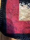 Red    Black Pillow Cover With Needlepoint Rooster 14x13 Velvet Backing