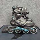 Rollerblade Zetrablade Inline Skates Womens Size 7 Black   Light Blue Euc