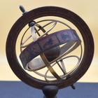 10  Vintage Metal Globe With Wood Base   Zodiac Astrology Signs