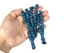 Antique African Trade Beads Translucent Blue Ghana Krobo Recycled Glass Necklace