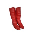 Red Leather Boots Ukrainian Choboty Traditional Dance Ethnic Folk Costume 41 10