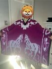 Authentic Mexican Poncho Cobija Gaban Blanket -black   White