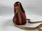 Vintage 80s Fendi Red Monogram Canvas Crossbody Bag Tan Leather Trim