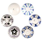 6x Hand Painted Ceramic Door Knobs Cabinet Drawer Wardrobe Cupboard Pull Handles