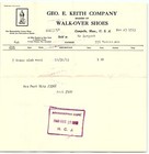 1913 Campello Mass Geo  E Keith Company Walk-over Shoes Billhead Invoice Z1150