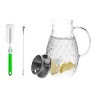    68 Ounces Glass Pitcher With Lid Hot Cold Water Pitcher Carafe Jug With Handle