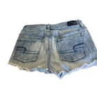 American Eagle Women Shorts Size 4 Super Stretch Light Blue Denim Ripped Shorts