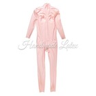 Latex Rubber Catsuit With Fake Breast Pocket Tight Wear Cossdresser Cosplay