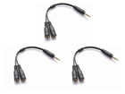 3 5mm Stereo Audio Male To 2 Female Headset Mic Trrs Y Splitter Cable Adapter