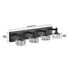 28   Vanity 4 Light Crystal Black For Bathroom Mirror Wall Lamp Dimmable Fixture