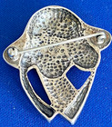 Vintage Art Deco Sterling Silver 925 Lady Woman W hat Flower Figural Brooch Pin