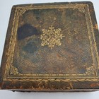 Antique Leather Bound Trinket Box With Us Military Memorabilia