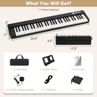61-key Folding Piano Keyboard W  Full Size Keys Music Stand Sustain Pedal Midi