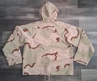 Vintage U s  Army Desert Camo Hooded Jacket Chemical Protection Size Medium Long