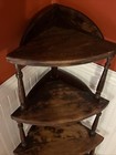 Vintage Antique Style Wood Corner  5 Tier Shelvesdisplay Stand Bookcase 47    Tall