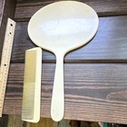 Vintage Cream Hand Mirror And Comb Grooming Set