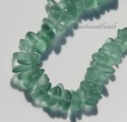Pebble Beads  Aqua W sea Glass Finish  6x9mm  22 Pcs 
