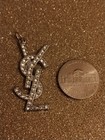 Designer Silver Tone Ysl Charm button