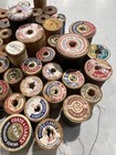 Lot Of 59 Antique Wooden Thread Spools Coats And Clark Belding Heminway Silk