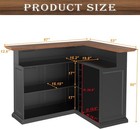 L-shaped Home Bar Cabinet With Fridge Space  Oversized Modern Basement Bar Table