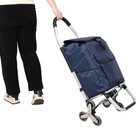 Tri 6 Wheels Shopping Trolley Folding Stair Climbing Grocery Cart With 40lbag