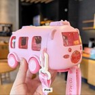 Cartoon Bus Tumbler Cup With Straw- Kids Travel Coffee Water Bottle- Bpa Free