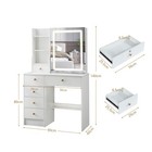 Vanity Table With Led Lighted Mirror 6 Drawers Makeup Desk Dressing Table Set