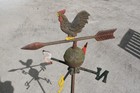 Vintage Weather Vane Antique Cast Iron Rooster Chicken Farm Weathervane