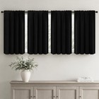 36 Inch Blackout Kitchen Window Curtains - Set Of 4 Panels  Light Blocking Drape