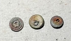 Three Civil War Relic Poker Chip Buttons Flattened  One Confederate Cavalry
