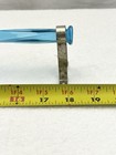 Beautiful Antique 18    Blue Twisted Glass Towel Rod With Brackets Nice Condition