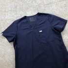 Figs Technical Collection Scrub Shirt Womens Medium Navy Blue V Neck Pocket