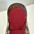 Vintage Miniature Dollhouse Furniture Red Velvet Rocking Chair Victorian 1 12