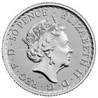 2021 1 4 Oz  999 Fine Silver Great Britain 50 Pence Britannia Coin