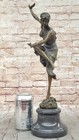Signed Cl jr colinet  Bronze Statue Art Deco Girl Sculpture  oriental Dancer 