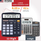 Catiga 12 Digit Desk Calculator  Desktop Calculators With Large Zzzz-s  Black