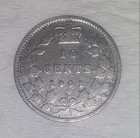 1901 Canada Queen Victoria  10 Cents Sterling Silver Coin   Previously Cleaned