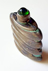 Vintage Ormex Mexico Sterling   Green Stone Miniature Scent Perfume Snuff Bottle