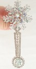 Wow 4 25  Nwot Designer Style Moon Face Ab Rhinestone Snowflake Icicle  Brooch