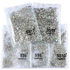 1440pcs Ss3-ss12 White Ab Color Rhinestones Gems Glitter Nail Art Decors
