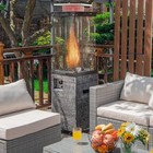 41000 Btu Propane Patio Heater Metal Hood Dark Gray Outdoor Garden Backyard Gas