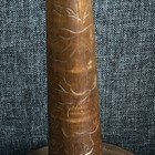 Set Of 2 Vintage Wooden Etched Candlesticks Taper Candle Holders 11  Mcm